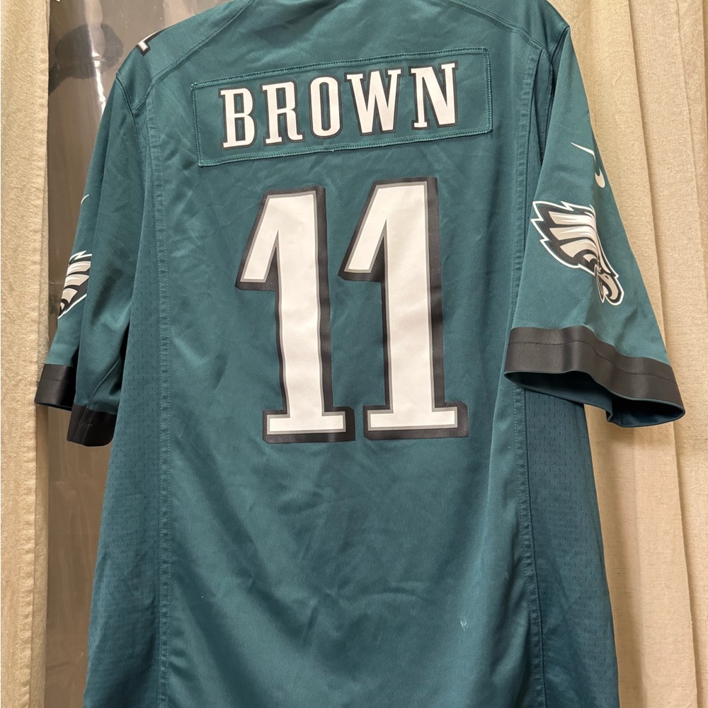 Men's Philadelphia Eagles A.J. Brown Nike Midnight Green Team Game Jersey